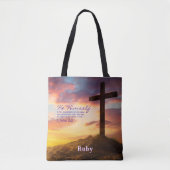 Sihouette Cross bei Dusk Scripting Personalisiert Tasche (Vorderseite)