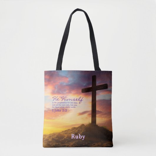 Sihouette Cross bei Dusk Scripting Personalisiert Tasche (Vorderseite)
