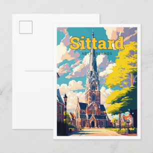 Siitard Netherlands Travel Vintag Illustration Postkarte