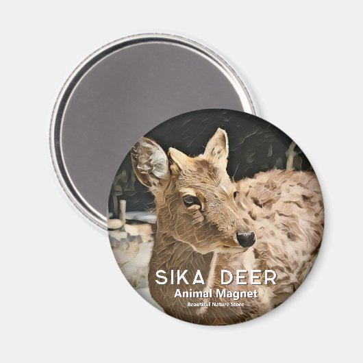Sika Deer Magnet (Vorderseite/Rückseite)