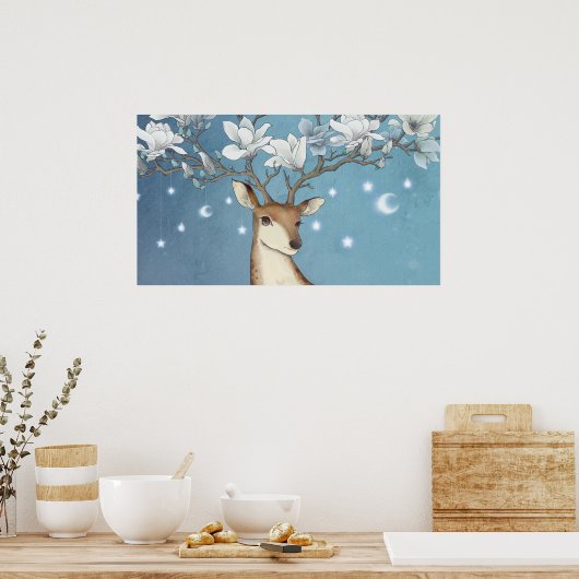 Sika Deer Magnolia Poster (Küche)