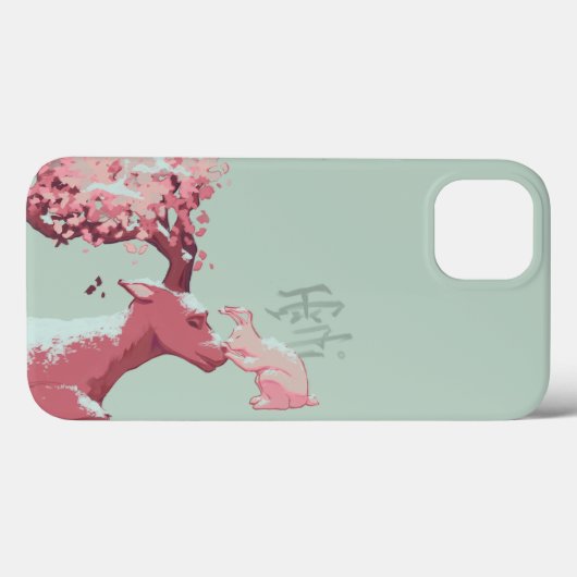 Sika Deer und Kaninchen im Schnee Case-Mate iPhone Hülle (Rückseite (Horizontal))