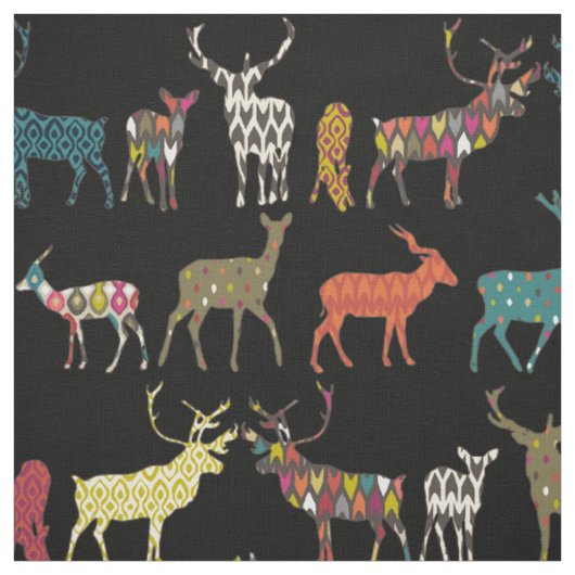 Sika-Hirsch schwarz Stoff (Muster)