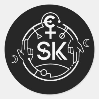 SiKe White-Logo-Aufkleber Runder Aufkleber