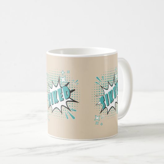 SIKED Comic Speech Bubble Meme Funny Creme Kaffeetasse (VorderseiteRechts)