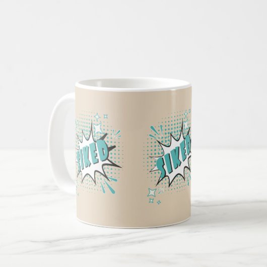 SIKED Comic Speech Bubble Meme Funny Creme Kaffeetasse (Vorderseite Links)
