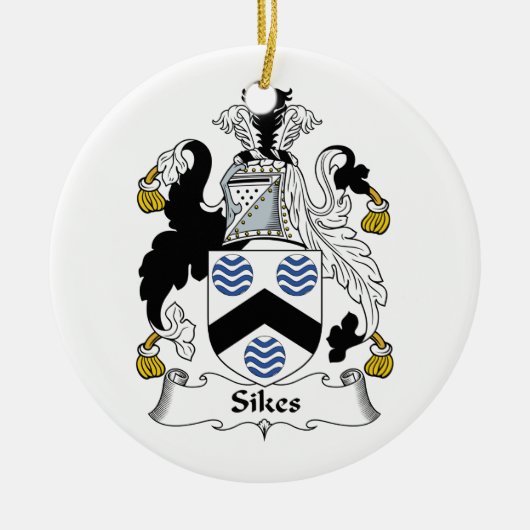 Sikes Familienwappen Keramik Ornament (Vorne)