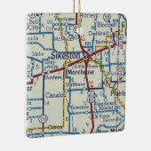 Sikeston MO Vintag Map Keramikornament (Rechts)