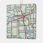 Sikeston MO Vintag Map Keramikornament (Links)