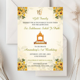 Sikh Birthday Invitation Card, Sukhmani Sahib Card Einladung