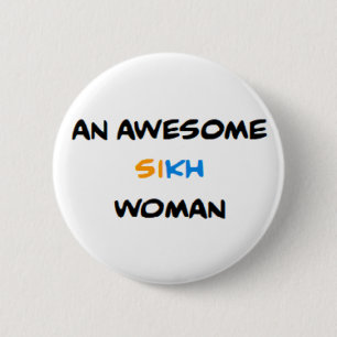 Sikh-Frau, großartig Button