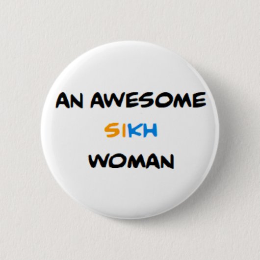 Sikh-Frau, großartig Button (Vorderseite)