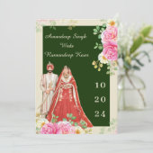 Sikh Hochzeit Einladung Punjabi Hochzeit einladen (Stehend Vorderseite)