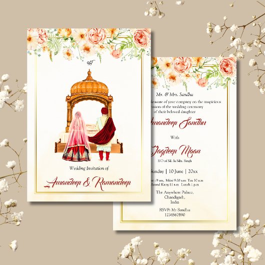 Sikh Hochzeit Einladung Punjabi Hochzeit Einladung