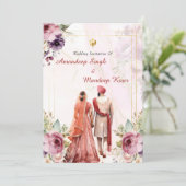 Sikh Hochzeit Einladung Punjabi Hochzeit Einladung (Stehend Vorderseite)