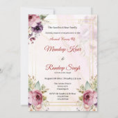 Sikh Hochzeit Einladung Punjabi Hochzeit Einladung (Rückseite)