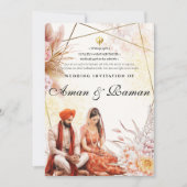 Sikh Hochzeit Einladung Sikh Hochzeitkarte Punjabi (Vorderseite)