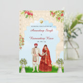 Sikh Hochzeit Einladung Sikh Hochzeitskarten (Stehend Vorderseite)