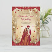 Sikh Hochzeit lädt Punjabi Wedding Cards ein Einladung (Stehend Vorderseite)