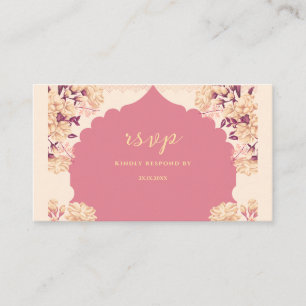 Sikh-Hochzeit RSVP   Anand Karaj Antwortpostkarte Begleitkarte