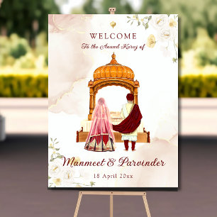 Sikh Hochzeitsempfangsschild Punjabi Hochzeitszeic Poster