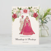 Sikh Hochzeitskarten Punjabi Hochzeitseinladung Einladung (Stehend Vorderseite)