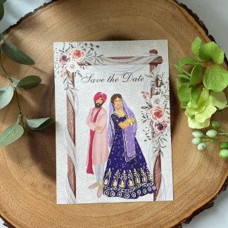 Sikh Hochzeitstore Flat Save the Date Card