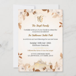 Sikh Housewärming Einladungskarte, Sukhmani Weg Einladung