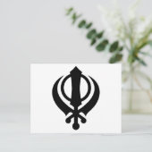 Sikh Khanda Black Postkarte (Stehend Vorderseite)