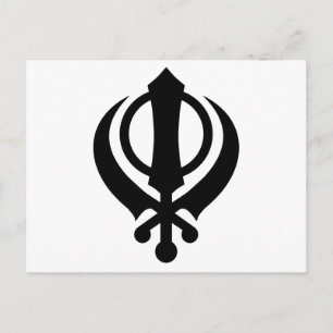 Sikh Khanda Black Postkarte