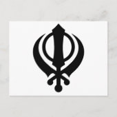 Sikh Khanda Black Postkarte (Vorderseite)