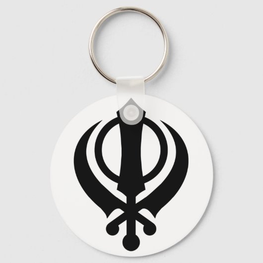 Sikh Khanda Black Schlüsselanhänger (Vorderseite)