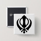 Sikh Khanda Button (Vorne & Hinten)