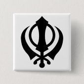 Sikh Khanda Button (Vorderseite)