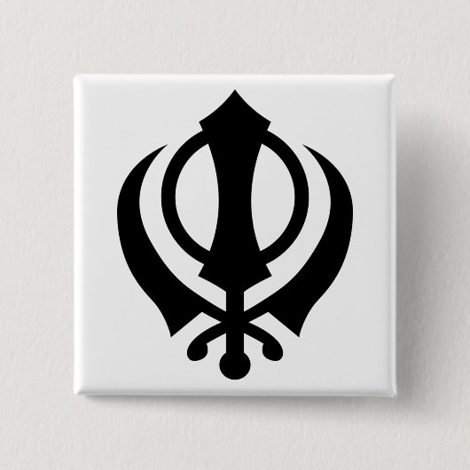 Sikh Khanda Button (Vorderseite)