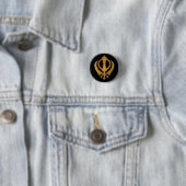 Sikh Khanda "Fearless & Free" Button (Beispiel)