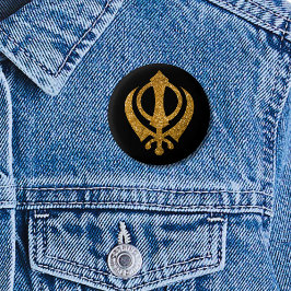 Sikh Khanda "Fearless & Free" Button