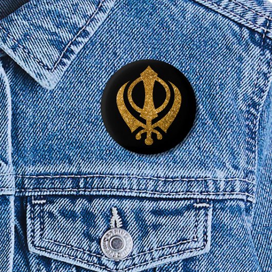 Sikh Khanda "Fearless & Free" Button