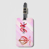 Sikh Khanda "Fearless & Free" Gepäckanhänger (Vorderseite Vertikal)