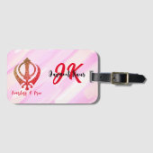 Sikh Khanda "Fearless & Free" Gepäckanhänger (Vorderseite (Horizontal))