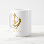 Sikh Khanda "Fearless & Free" Kaffeetasse (Vorderseite Links)