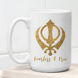 Sikh Khanda "Fearless & Free" Kaffeetasse