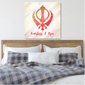 Sikh Khanda "Fearless & Free" Leinwanddruck (Insitu (Schlafzimmer))