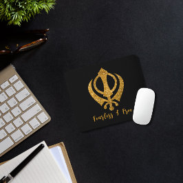 Sikh Khanda "Fearless & Free" Mousepad