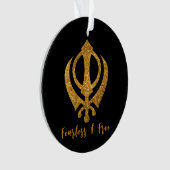 Sikh Khanda "Fearless & Free" Ornament (Vorderseite)