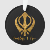 Sikh Khanda "Fearless & Free" Ornament (Vorderseite)