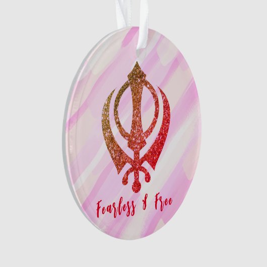 Sikh Khanda "Fearless & Free" Ornament (Vorderseite)