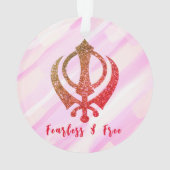 Sikh Khanda "Fearless & Free" Ornament (Rückseite)