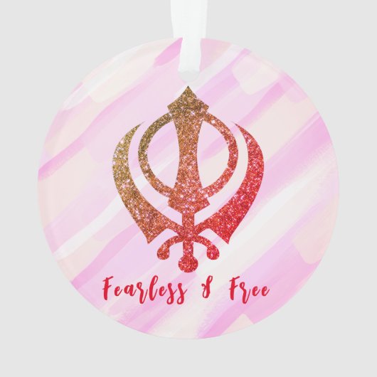 Sikh Khanda "Fearless & Free" Ornament (Rückseite)