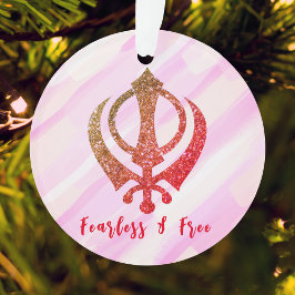 Sikh Khanda "Fearless & Free" Ornament